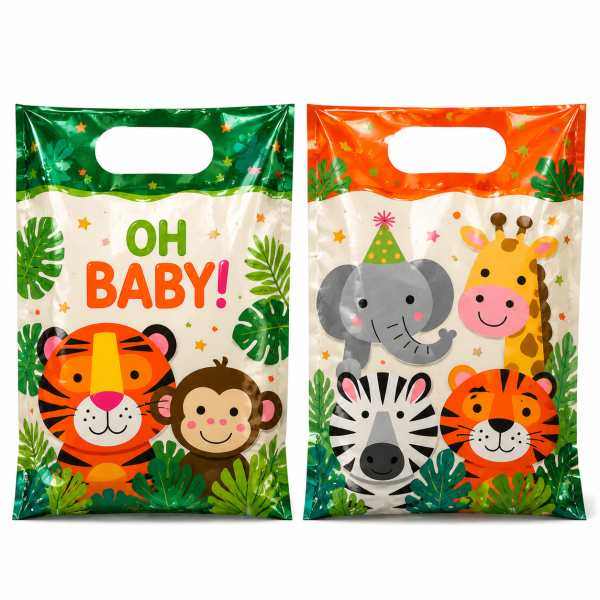 Safari Baby Shower Party Favor Bags Jungle Animal Gift Bags with Handles