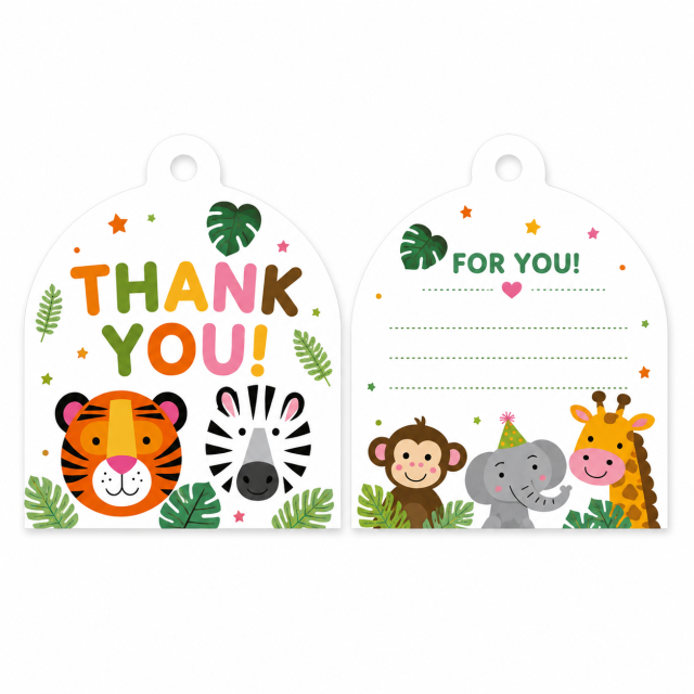 Custom Party Thank You Cards Gift Tags for Birthday Party Favor Bags